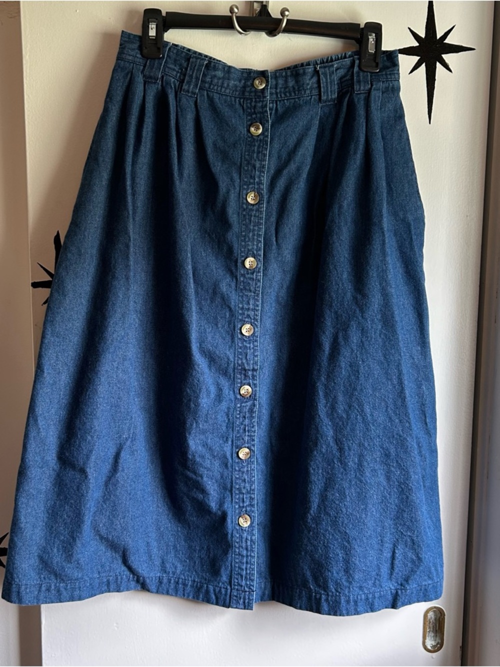 Original TY Wear Blue Button-Front A-Line Denim Skirt